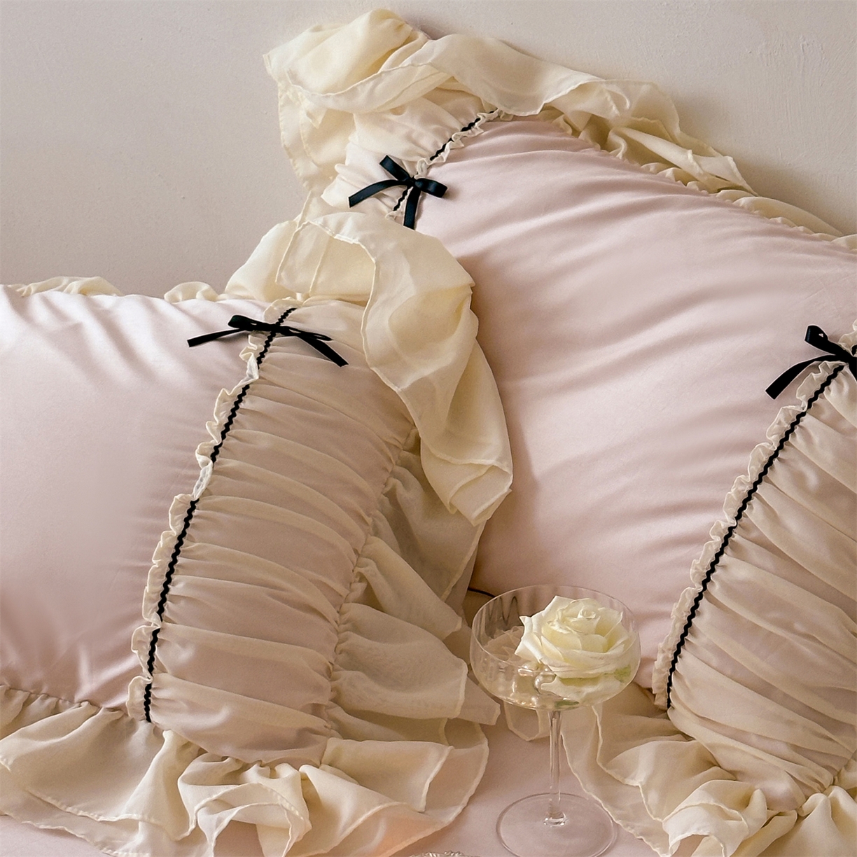 91家纺网 家纺一手货源 找家纺 （总）婳庭家居 2025新款60s全棉纯棉MIU系少女法式蕾丝四件套