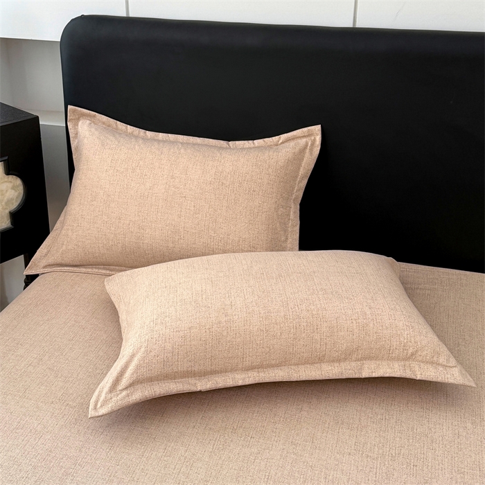 91家纺网 家纺一手货源 找家纺 梦舒羽 2025新款原麻枕套宿舍单人枕芯套枕头套内胆套仿亚麻 暖卡其