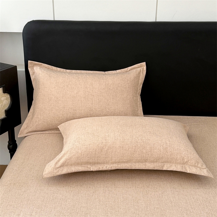 91家纺网 家纺一手货源 找家纺 梦舒羽 2025新款原麻枕套宿舍单人枕芯套枕头套内胆套仿亚麻 暖卡其
