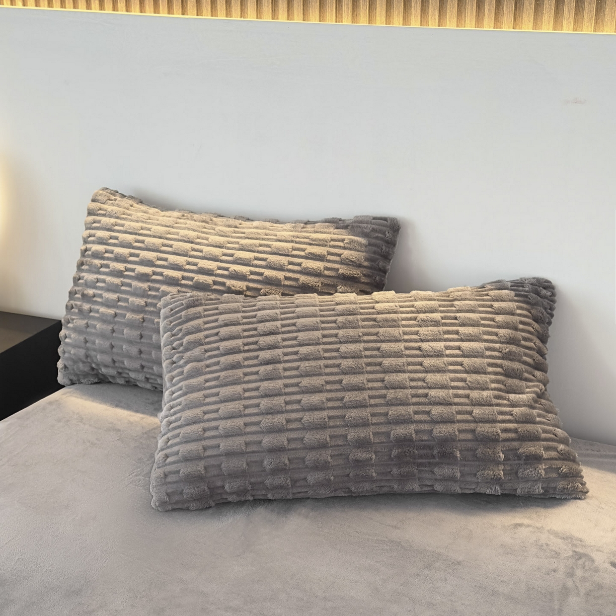 91家纺网 家纺一手货源 找家纺 潮邦创意家居 2025冬季竹纹绒牛奶绒四件套-暖绒竹韵系列 暖绒竹韵-椰灰