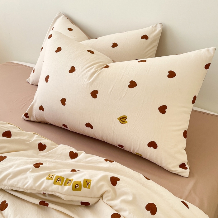 91家纺网 家纺一手货源 找家纺 梵克保罗 2025新款水洗棉糯小棉夏被夏被四件套四季被春秋被单人学生双人被子被芯 爱心