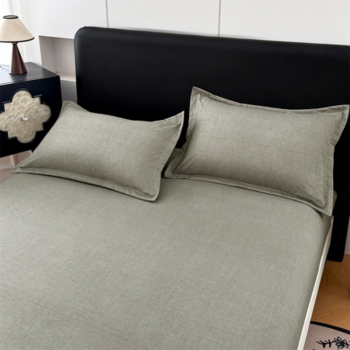 91家纺网 家纺一手货源 找家纺 梦舒羽 2025新款原麻枕套宿舍单人枕芯套枕头套内胆套仿亚麻 云杉绿