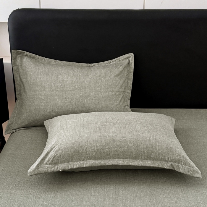 91家纺网 家纺一手货源 找家纺 梦舒羽 2025新款原麻枕套宿舍单人枕芯套枕头套内胆套仿亚麻 云杉绿