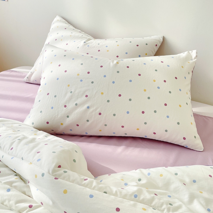 91家纺网 家纺一手货源 找家纺 梵克保罗 2025新款水洗棉糯小棉夏被夏被四件套四季被春秋被单人学生双人被子被芯 波点紫