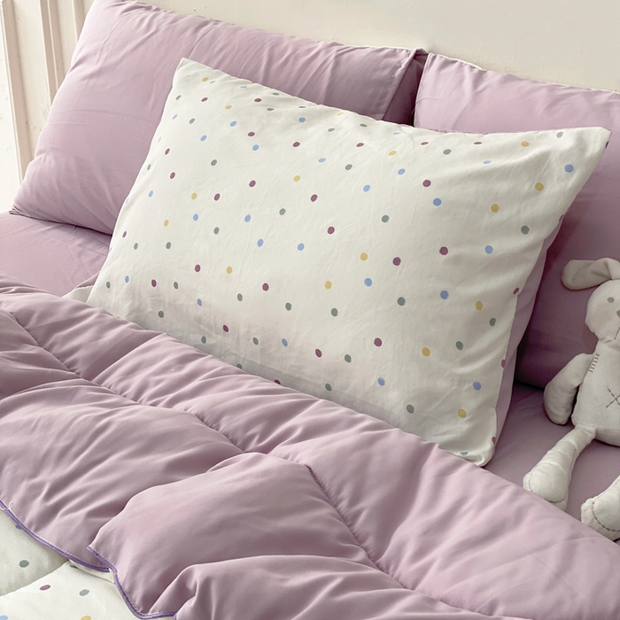 91家纺网 家纺一手货源 找家纺 梵克保罗 2025新款水洗棉糯小棉夏被夏被四件套四季被春秋被单人学生双人被子被芯 波点紫