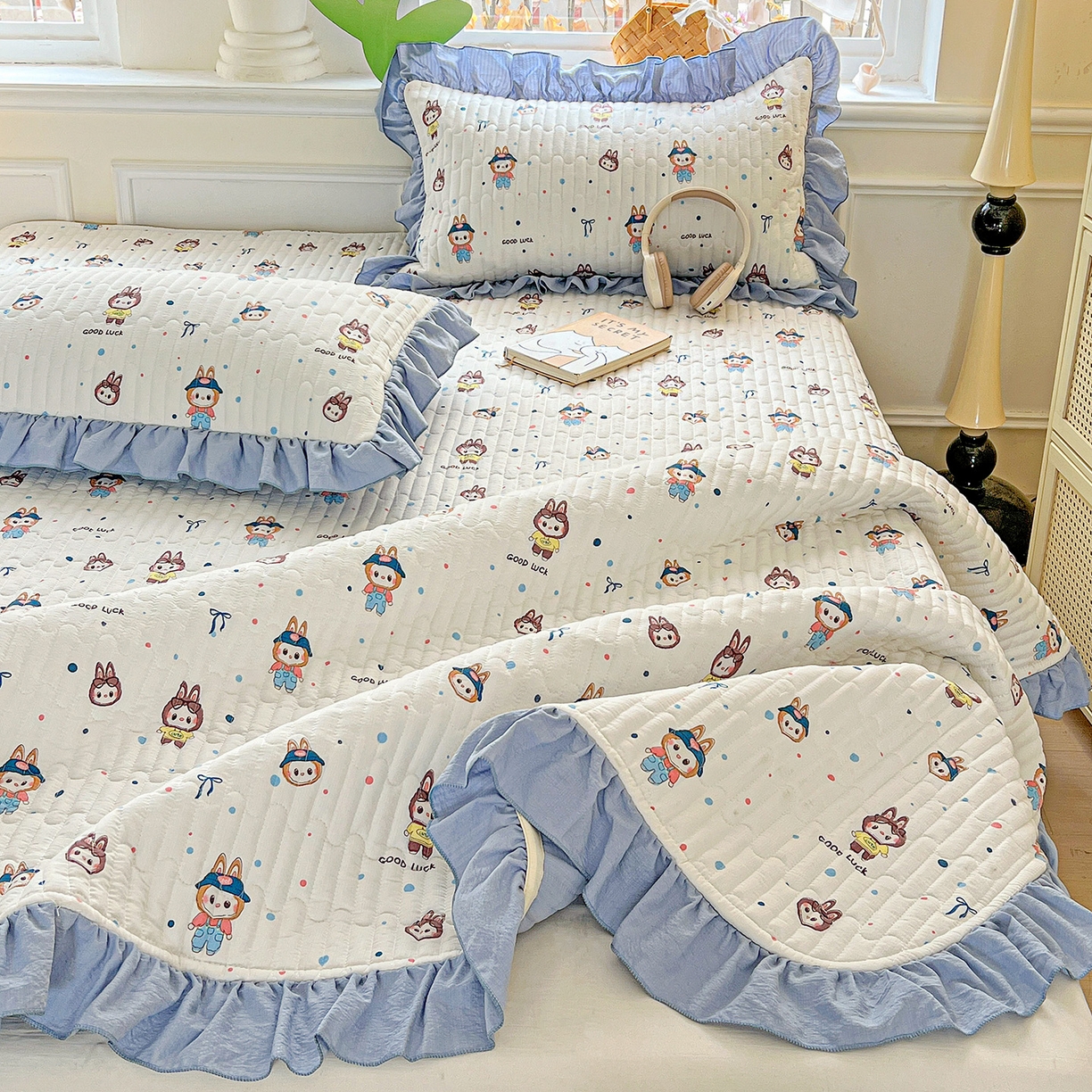 91家纺网 家纺一手货源 找家纺 水木坊 2025新款A有氧双层纱花边单床盖 床盖单件-提供买家秀 拉布布