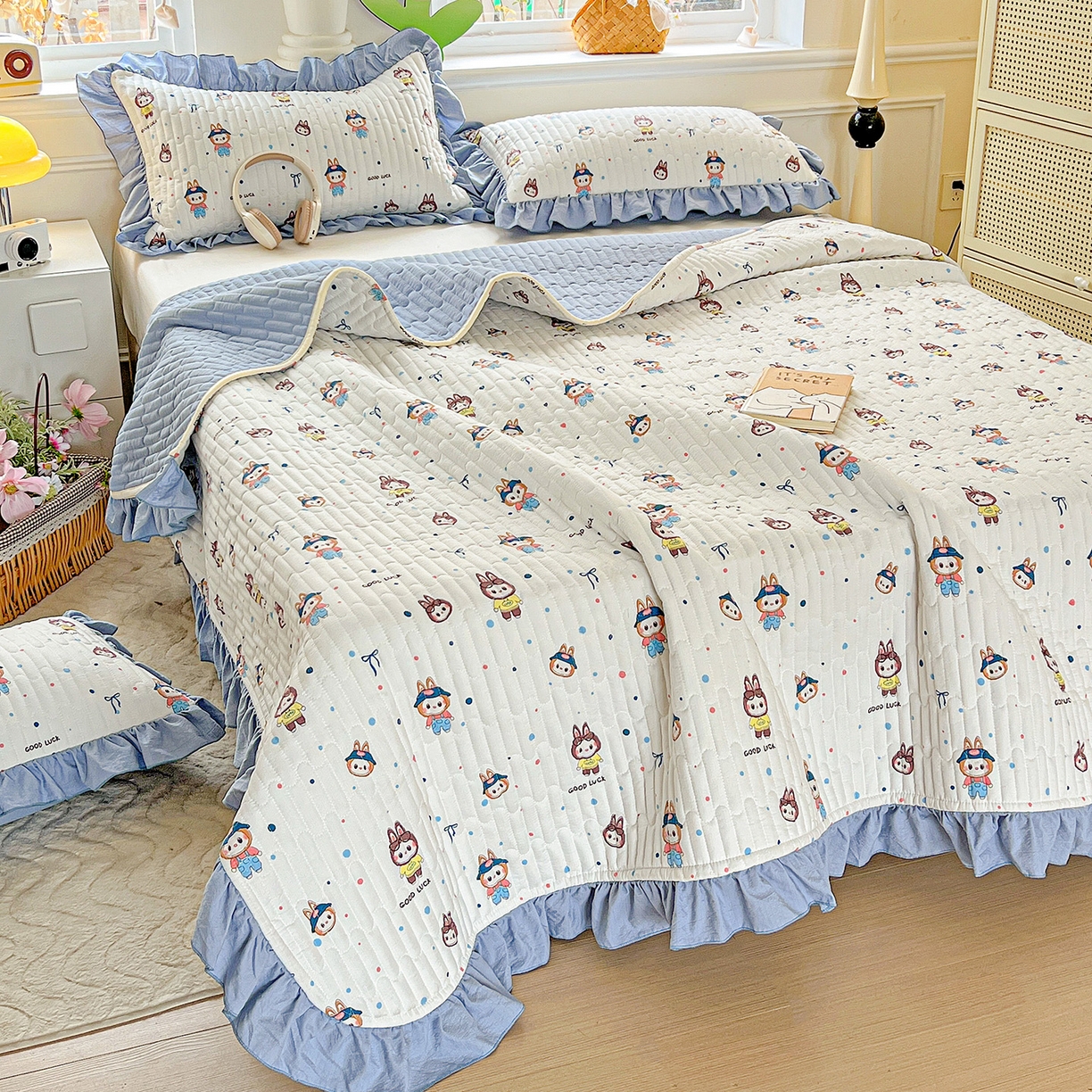 91家纺网 家纺一手货源 找家纺 水木坊 2025新款A有氧双层纱花边单床盖 床盖单件-提供买家秀 拉布布