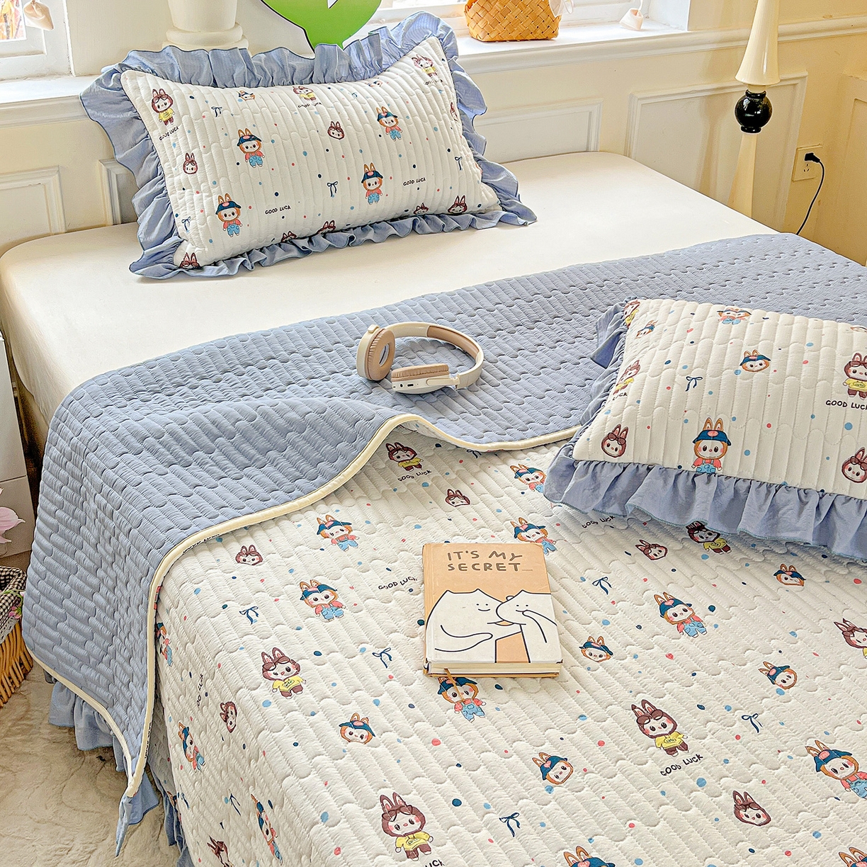 91家纺网 家纺一手货源 找家纺 水木坊 2025新款A有氧双层纱花边单床盖 床盖单件-提供买家秀 拉布布