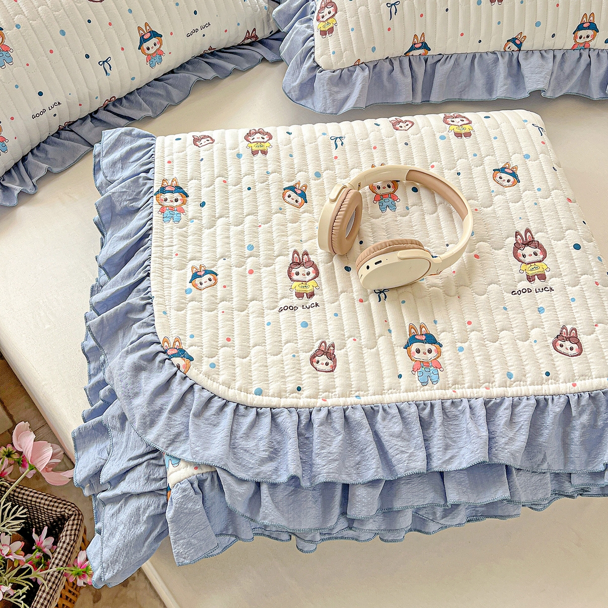 91家纺网 家纺一手货源 找家纺 水木坊 2025新款A有氧双层纱花边单床盖 床盖单件-提供买家秀 拉布布