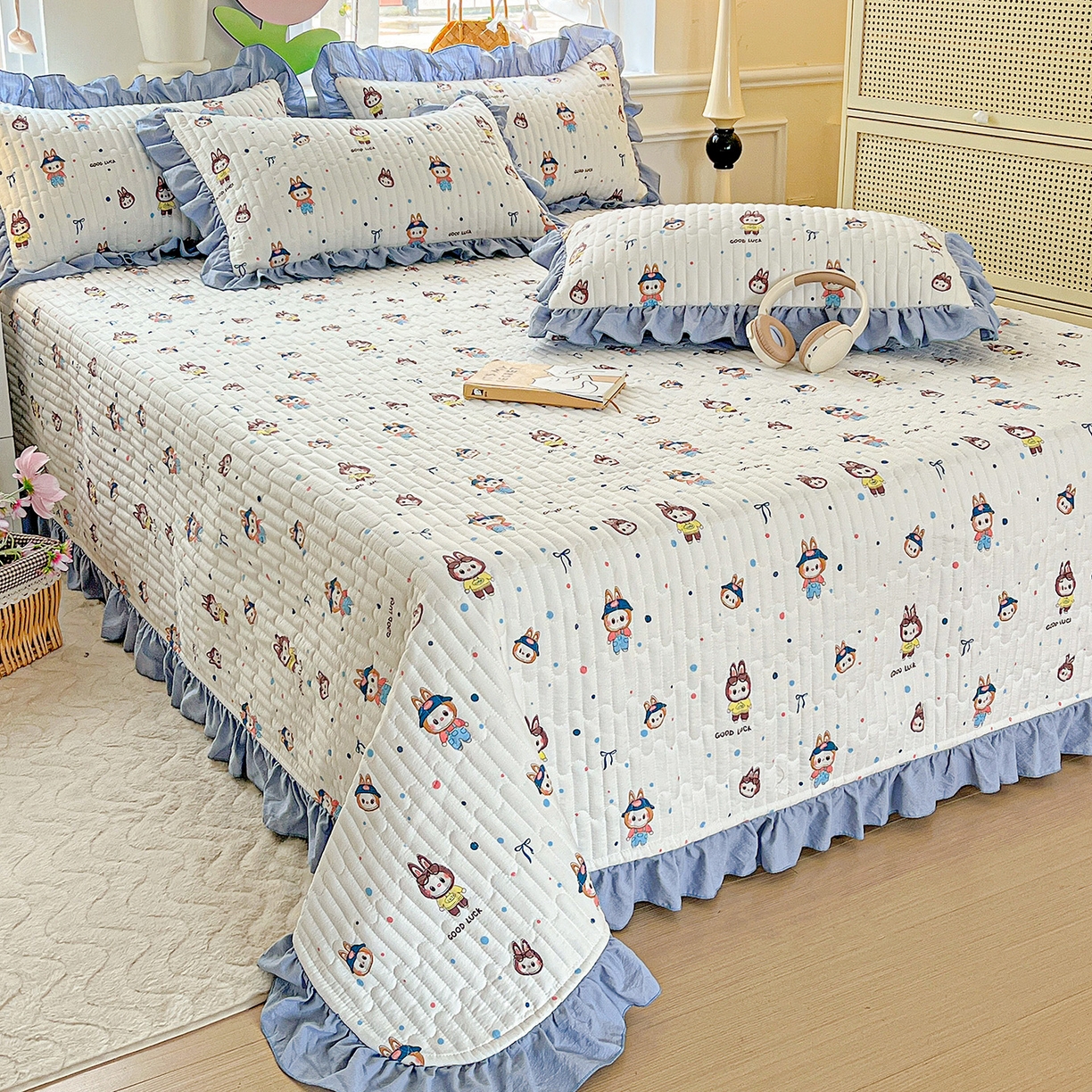 水木坊 2025新款A有氧双层纱花边单床盖 床盖单件-提供买家秀 拉布布