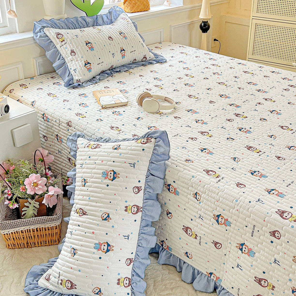 91家纺网 家纺一手货源 找家纺 水木坊 2025新款A有氧双层纱花边单床盖 床盖单件-提供买家秀 拉布布