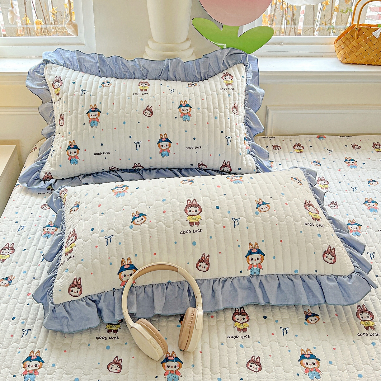 91家纺网 家纺一手货源 找家纺 水木坊 2025新款A有氧双层纱花边单床盖 床盖单件-提供买家秀 拉布布