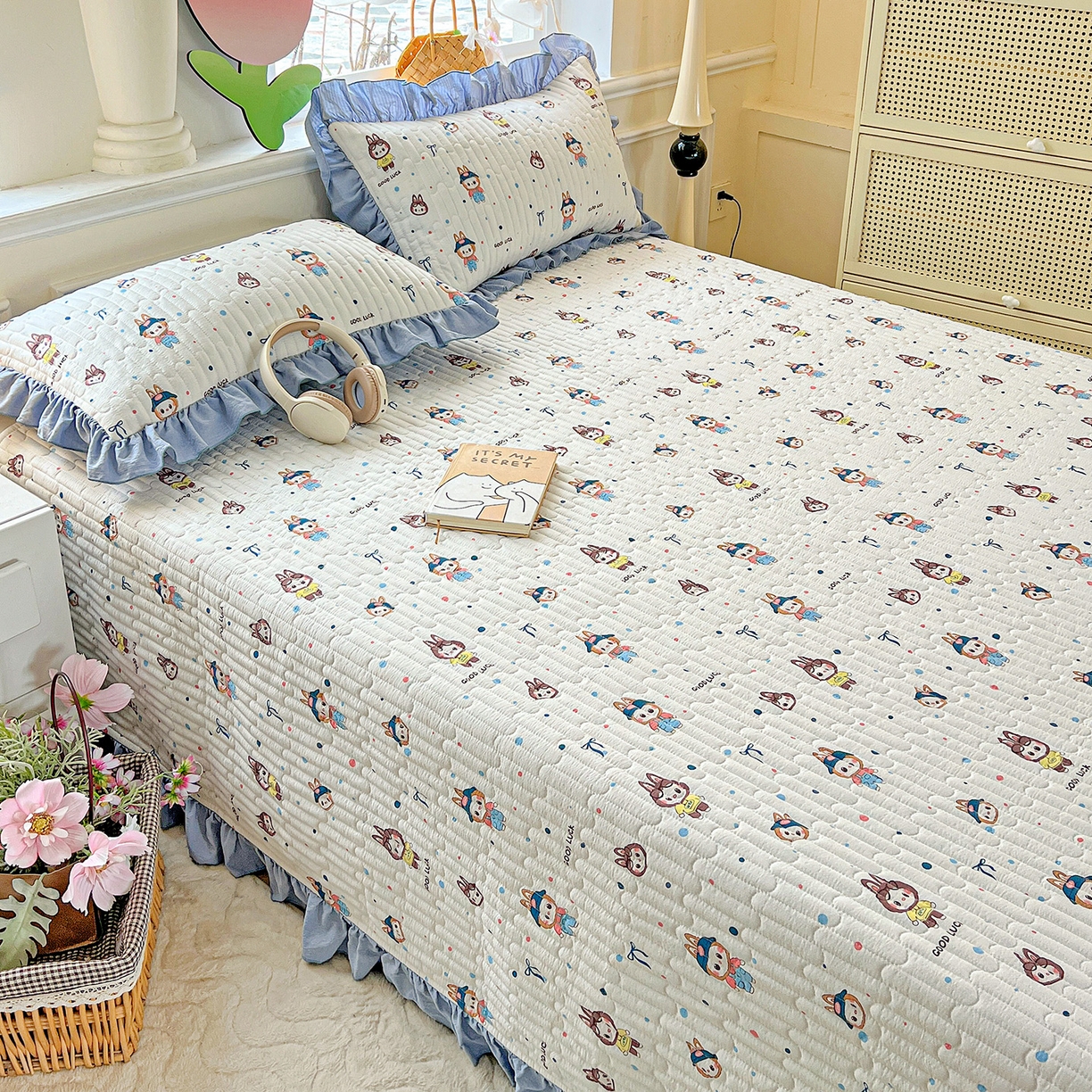 91家纺网 家纺一手货源 找家纺 水木坊 2025新款A有氧双层纱花边单床盖 床盖单件-提供买家秀 拉布布