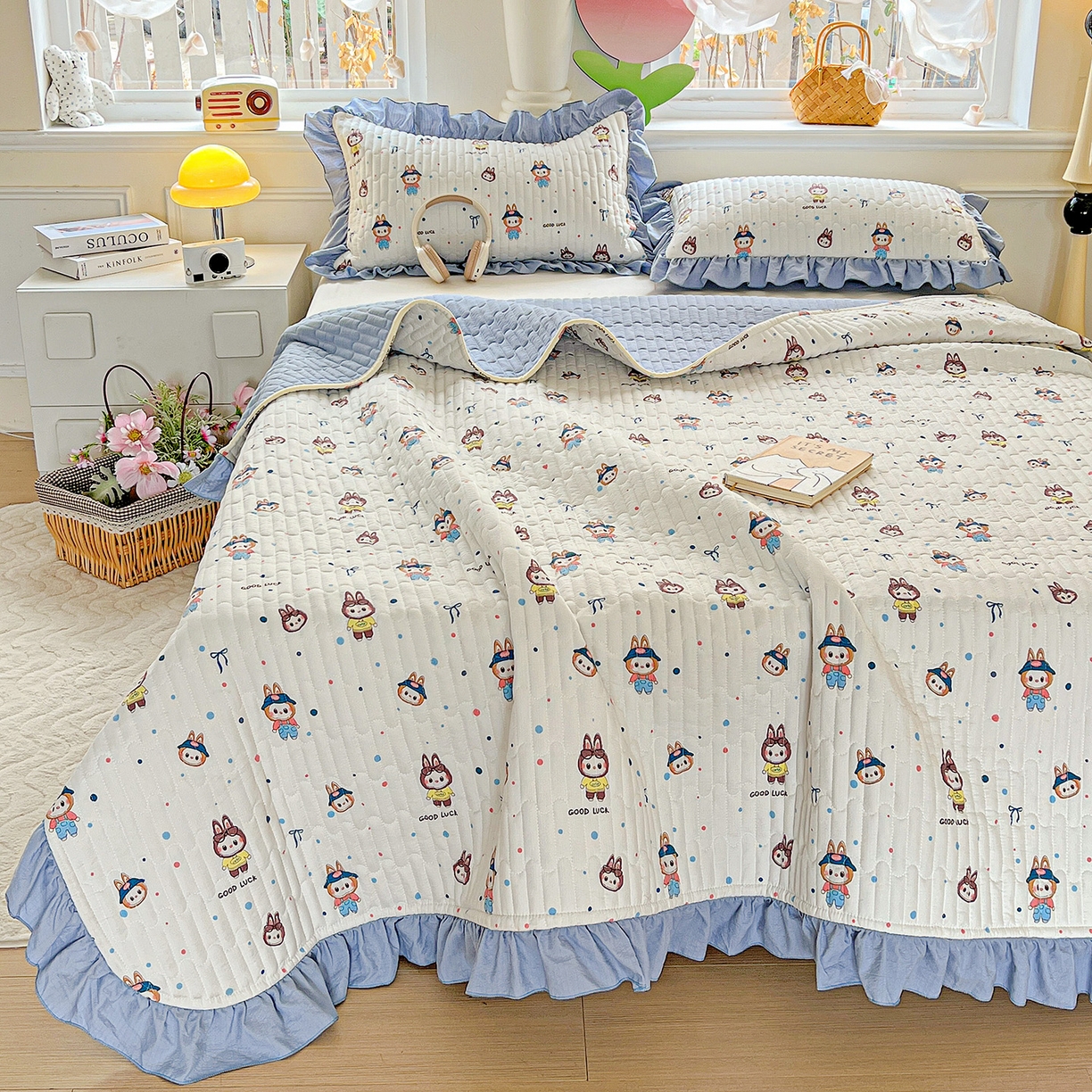 91家纺网 家纺一手货源 找家纺 水木坊 2025新款A有氧双层纱花边单床盖 床盖单件-提供买家秀 拉布布