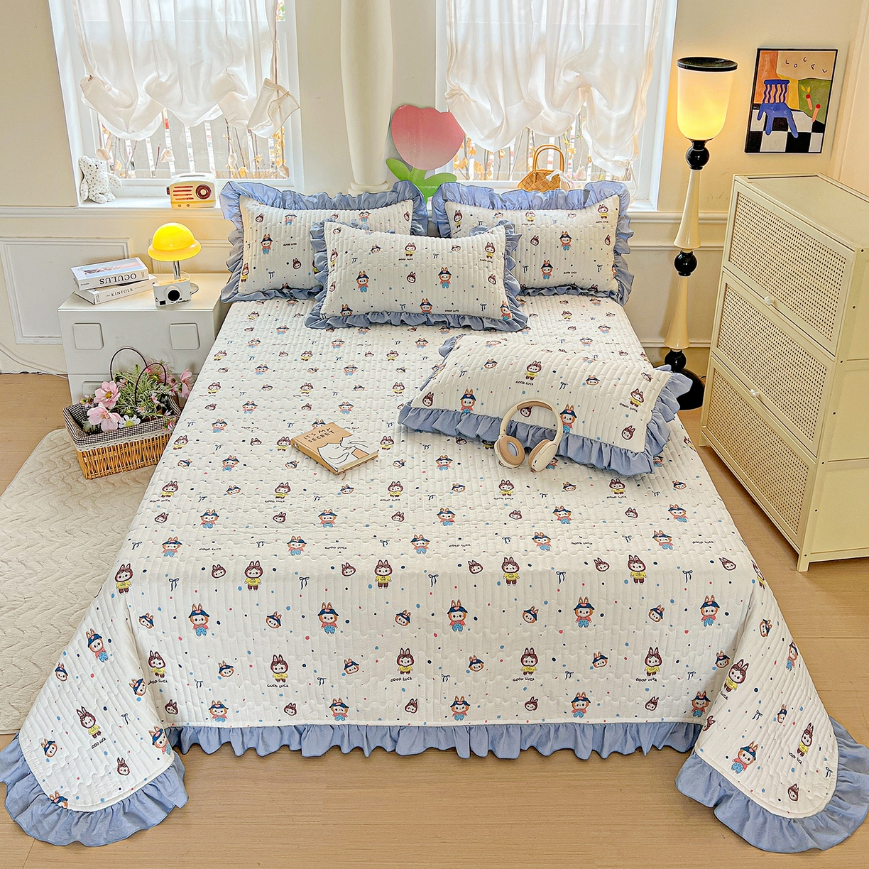 91家纺网 家纺一手货源 找家纺 水木坊 2025新款A有氧双层纱花边单床盖 床盖单件-提供买家秀 拉布布