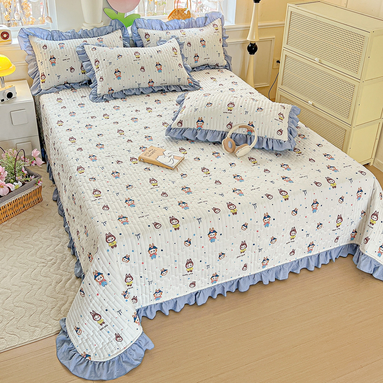 91家纺网 家纺一手货源 找家纺 水木坊 2025新款A有氧双层纱花边单床盖 床盖单件-提供买家秀 拉布布