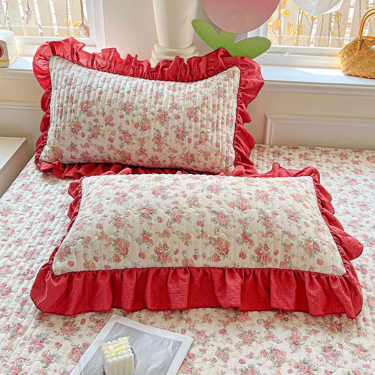 91家纺网 家纺一手货源 找家纺 水木坊 2025新款A有氧双层纱花边单床盖 床盖单件-提供买家秀 爱丽丝