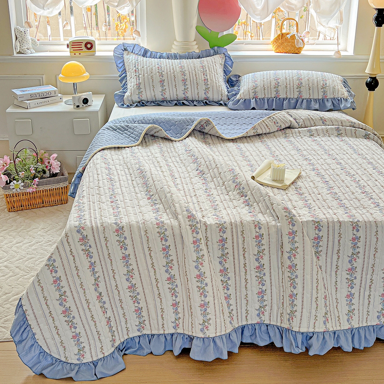 91家纺网 家纺一手货源 找家纺 水木坊 2025新款A有氧双层纱花边单床盖 床盖单件-提供买家秀 加州庄园