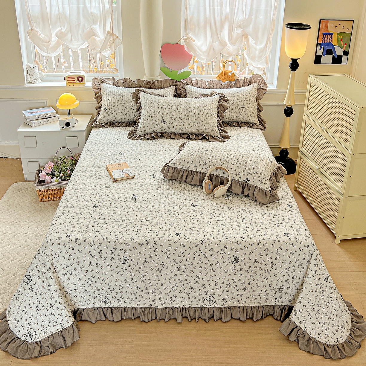 91家纺网 家纺一手货源 找家纺 水木坊 2025新款A有氧双层纱花边单床盖 床盖单件-提供买家秀 格林童话