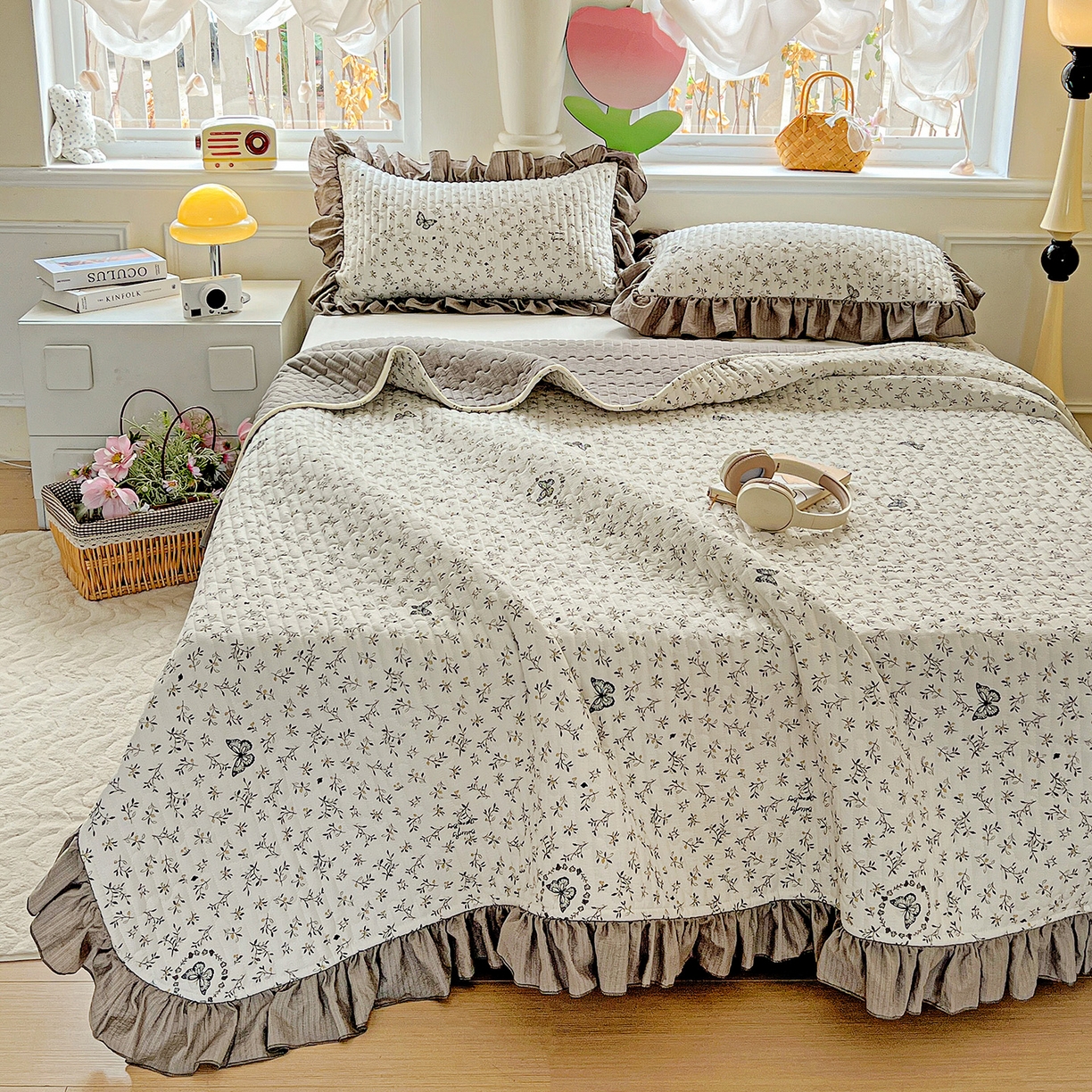 91家纺网 家纺一手货源 找家纺 水木坊 2025新款A有氧双层纱花边单床盖 床盖单件-提供买家秀 格林童话