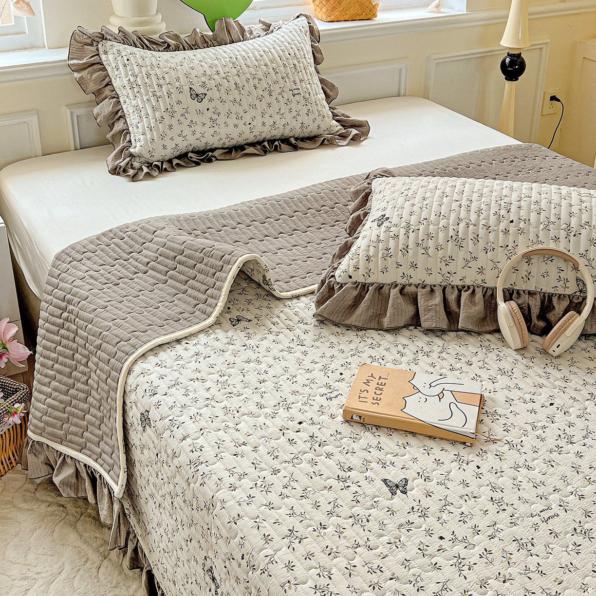 91家纺网 家纺一手货源 找家纺 水木坊 2025新款A有氧双层纱花边单床盖 床盖单件-提供买家秀 格林童话