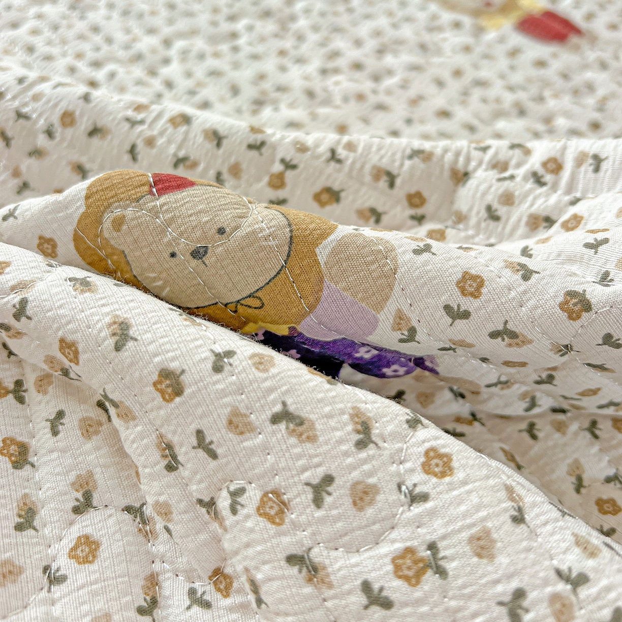 91家纺网 家纺一手货源 找家纺 水木坊 2025新款A有氧双层纱花边单床盖 床盖单件-提供买家秀 歪瑞狮子