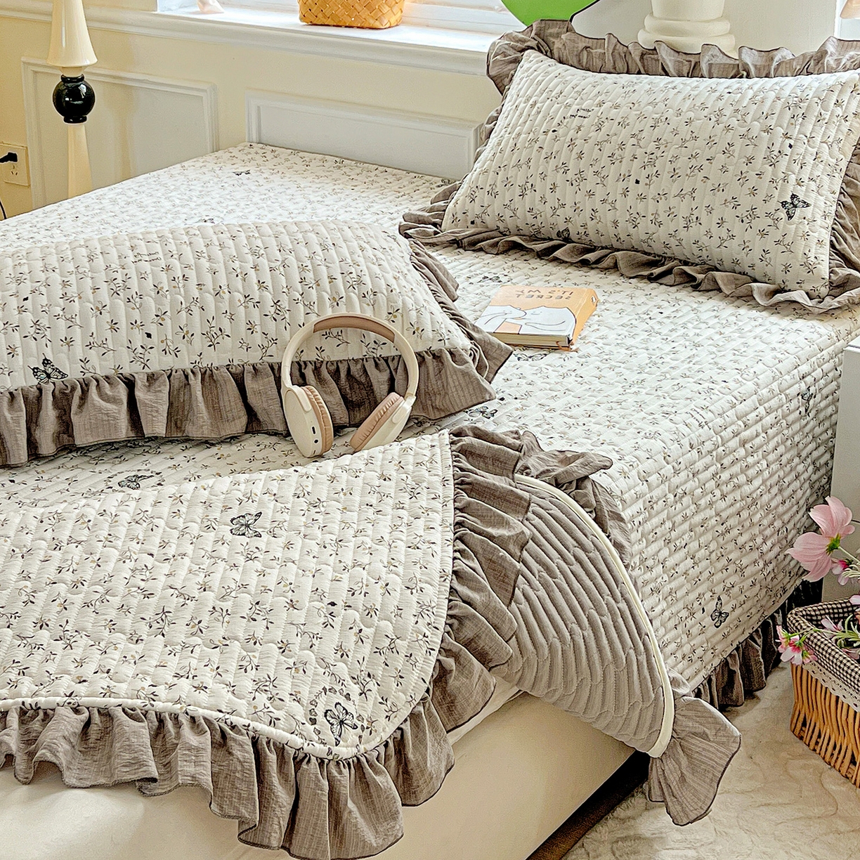 91家纺网 家纺一手货源 找家纺 水木坊 2025新款A有氧双层纱花边单床盖 床盖单件-提供买家秀 格林童话