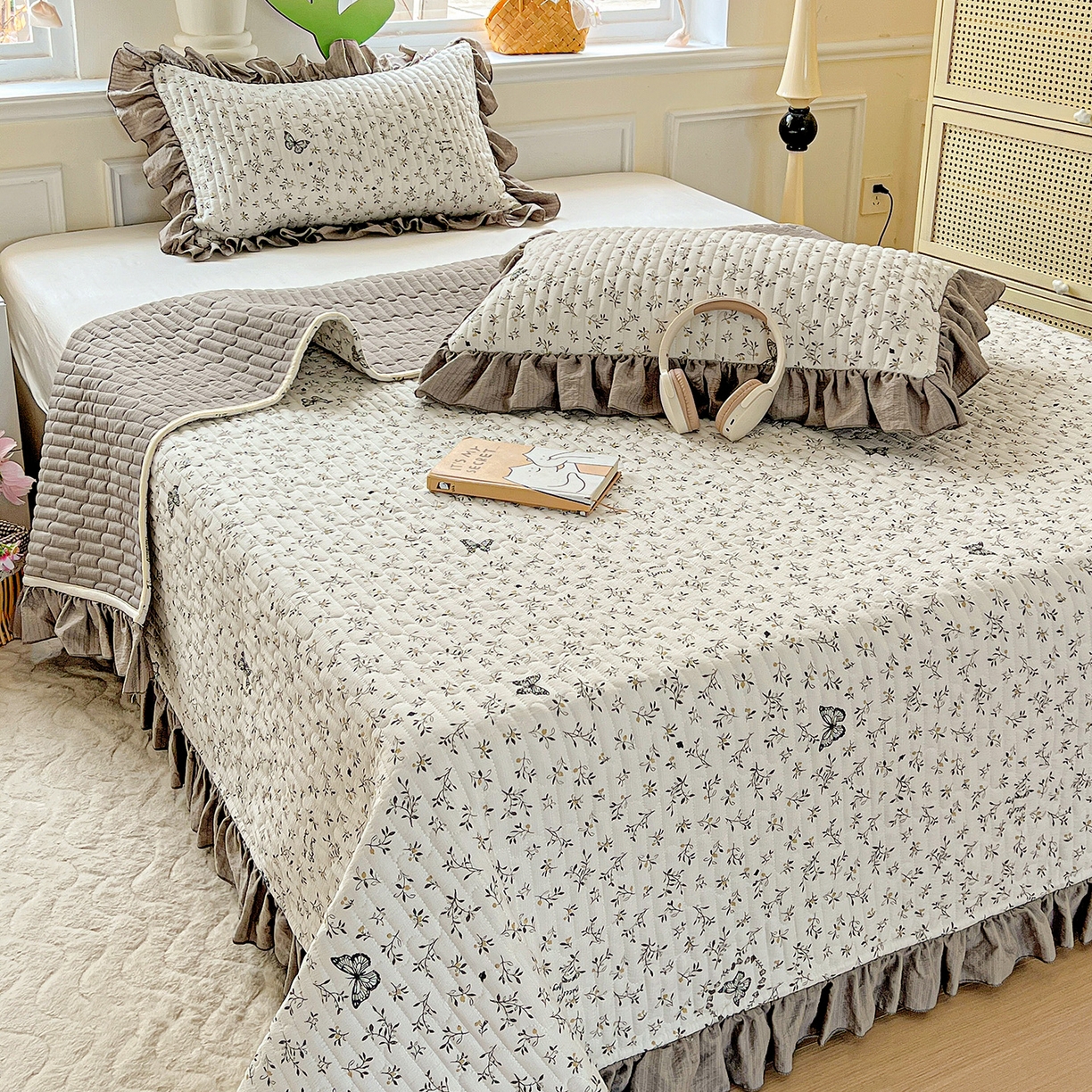 91家纺网 家纺一手货源 找家纺 水木坊 2025新款A有氧双层纱花边单床盖 床盖单件-提供买家秀 格林童话