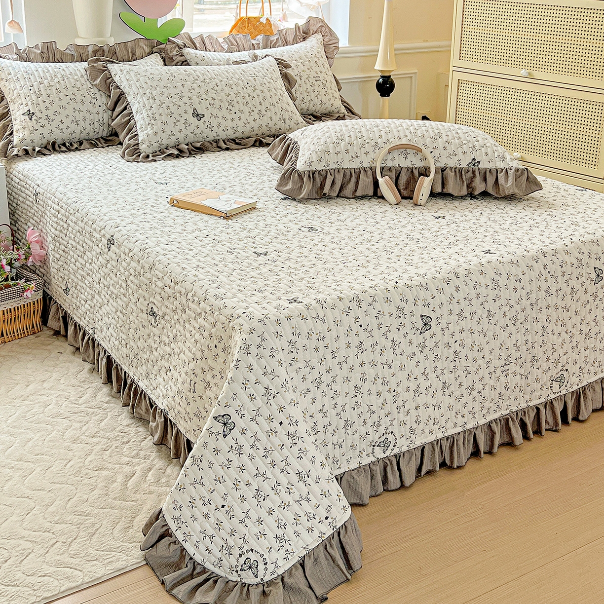 水木坊 2025新款A有氧双层纱花边单床盖 床盖单件-提供买家秀 格林童话