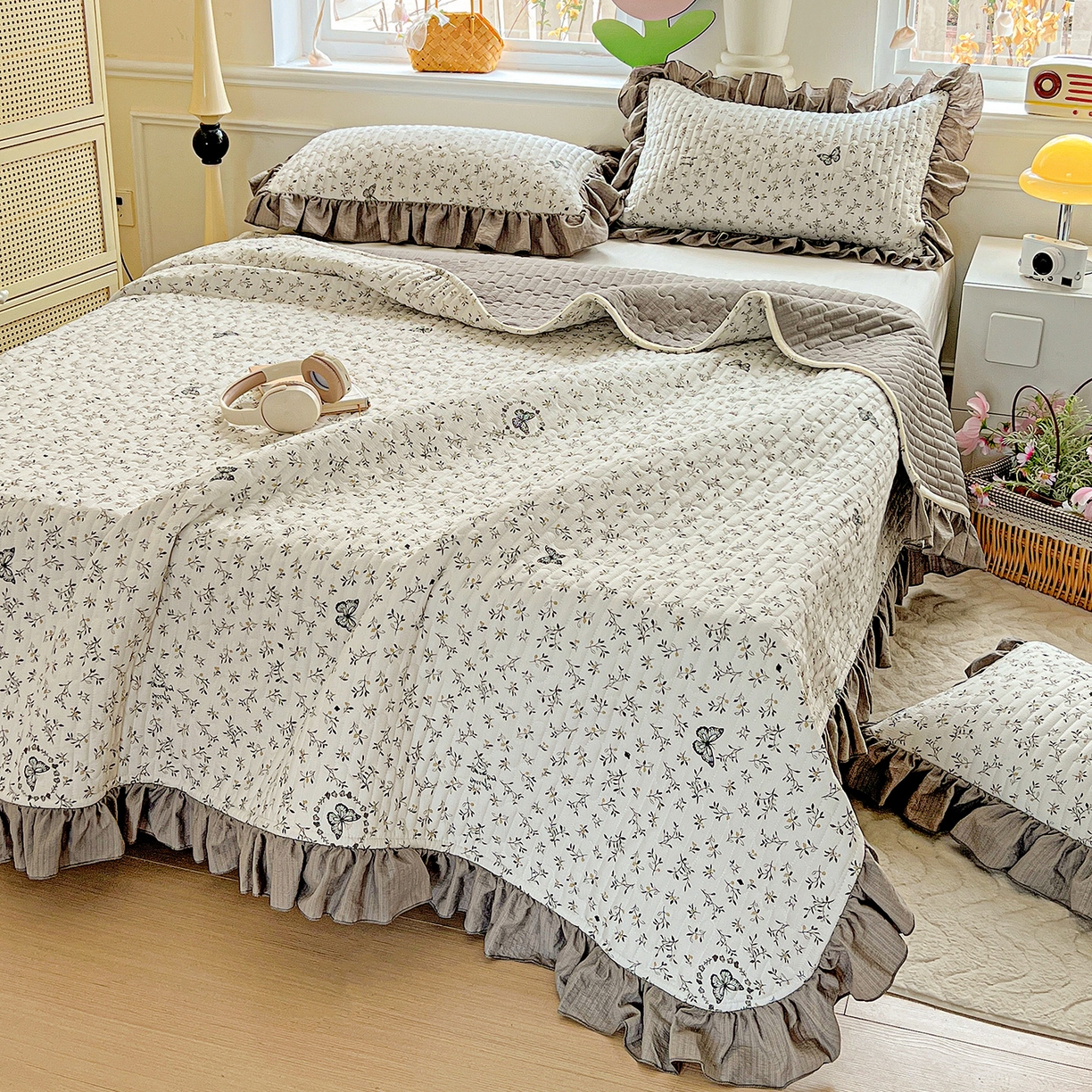 91家纺网 家纺一手货源 找家纺 水木坊 2025新款A有氧双层纱花边单床盖 床盖单件-提供买家秀 格林童话