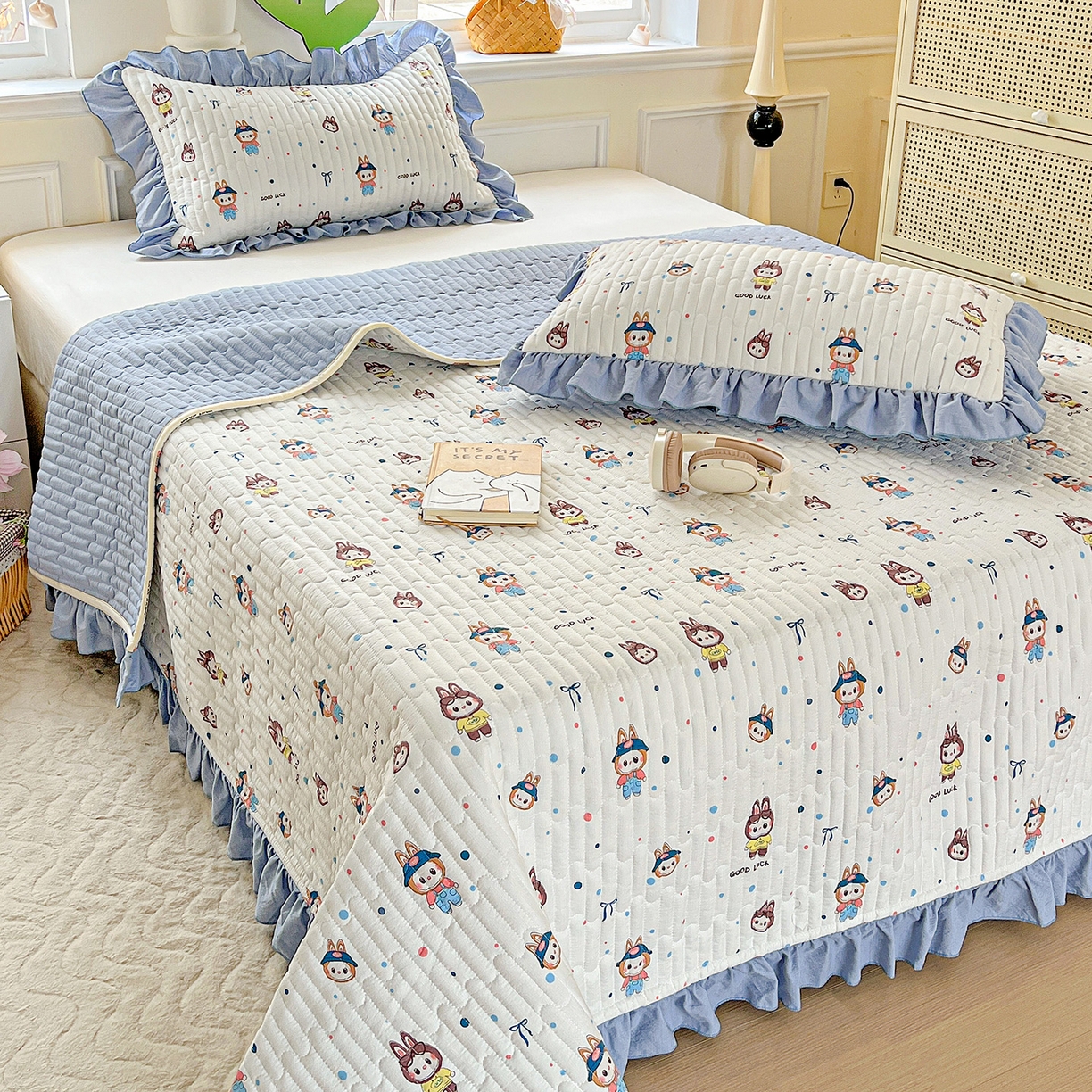 91家纺网 家纺一手货源 找家纺 水木坊 2025新款A有氧双层纱花边单床盖 床盖单件-提供买家秀 拉布布