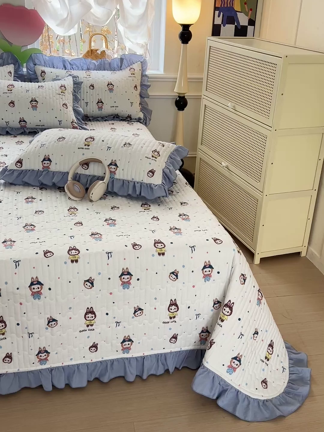 91家纺网 家纺一手货源 找家纺 水木坊 2025新款A有氧双层纱花边单床盖 床盖单件-提供买家秀 拉布布