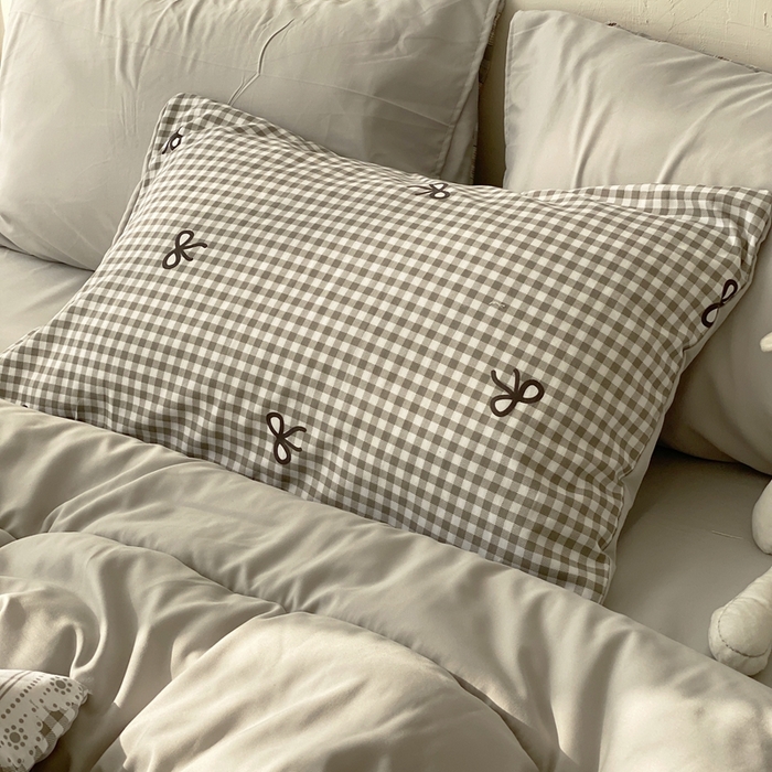 91家纺网 家纺一手货源 找家纺 梵克保罗 2025新款水洗棉糯小棉夏被夏被四件套四季被春秋被单人学生双人被子被芯 灰色蝴蝶结