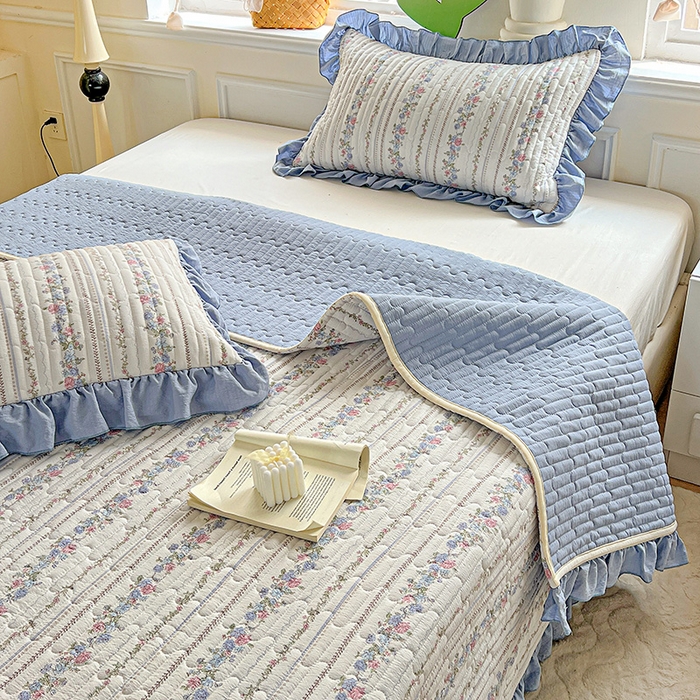 91家纺网 家纺一手货源 找家纺 （总）水木坊 2025新款A有氧双层纱花边单床盖 床盖单件-提供买家秀