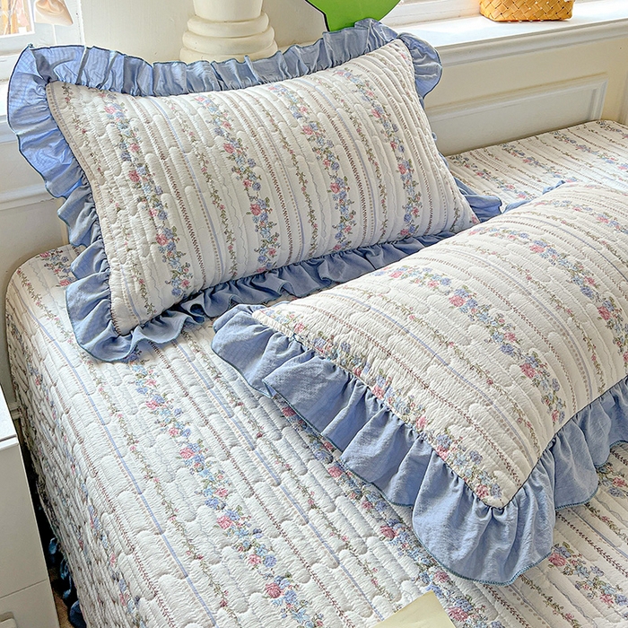 91家纺网 家纺一手货源 找家纺 （总）水木坊 2025新款A有氧双层纱花边单床盖 床盖单件-提供买家秀