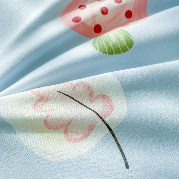 91家纺网 家纺一手货源 找家纺 梵克保罗 2025新款水洗棉糯小棉夏被夏被四件套四季被春秋被单人学生双人被子被芯 蘑菇屋