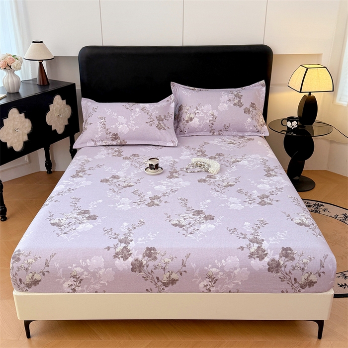 91家纺网 家纺一手货源 找家纺 梦舒羽 2025新款原麻床笠机洗家用防滑透气四季款床罩床垫床单保护套 春风序