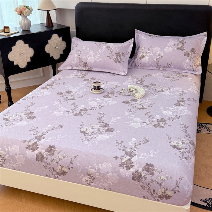 91家纺网 家纺一手货源 找家纺 梦舒羽 2025新款原麻床笠机洗家用防滑透气四季款床罩床垫床单保护套 春风序