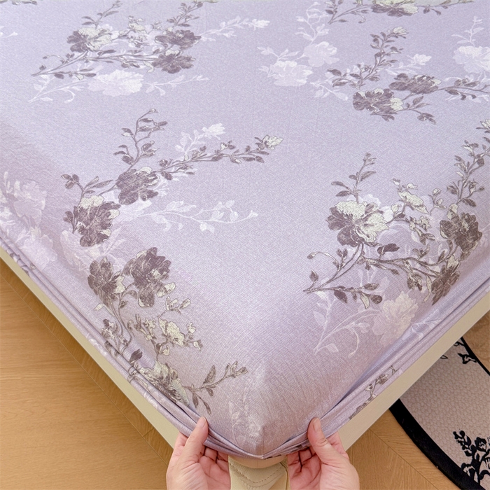 91家纺网 家纺一手货源 找家纺 梦舒羽 2025新款原麻床笠机洗家用防滑透气四季款床罩床垫床单保护套 春风序