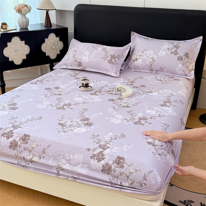 91家纺网 家纺一手货源 找家纺 梦舒羽 2025新款原麻床笠机洗家用防滑透气四季款床罩床垫床单保护套 春风序