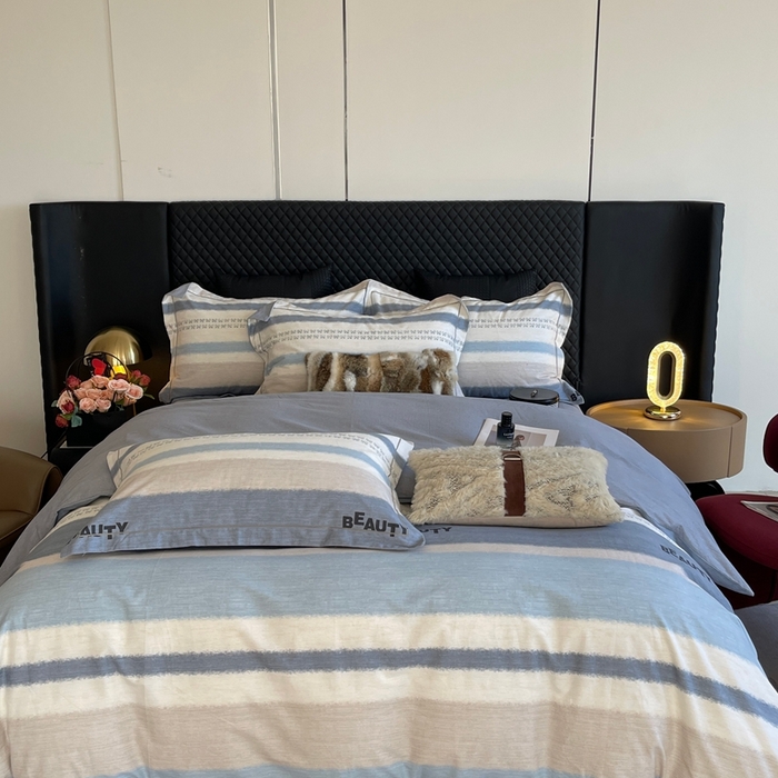 91家纺网 家纺一手货源 找家纺 莱豫家纺 2025新款全棉100%纯棉加厚磨毛四件套 信条主义蓝