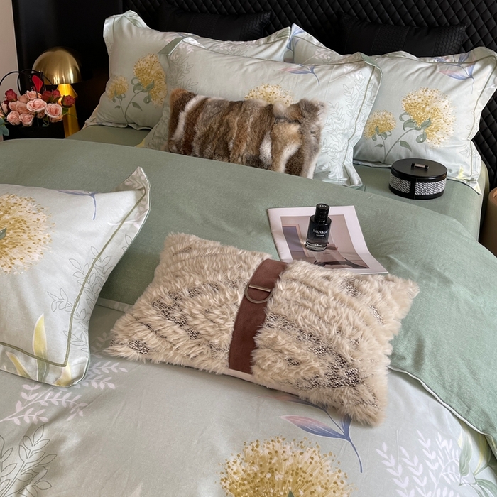 91家纺网 家纺一手货源 找家纺 莱豫家纺 2025新款全棉100%纯棉加厚磨毛四件套 花语绣球