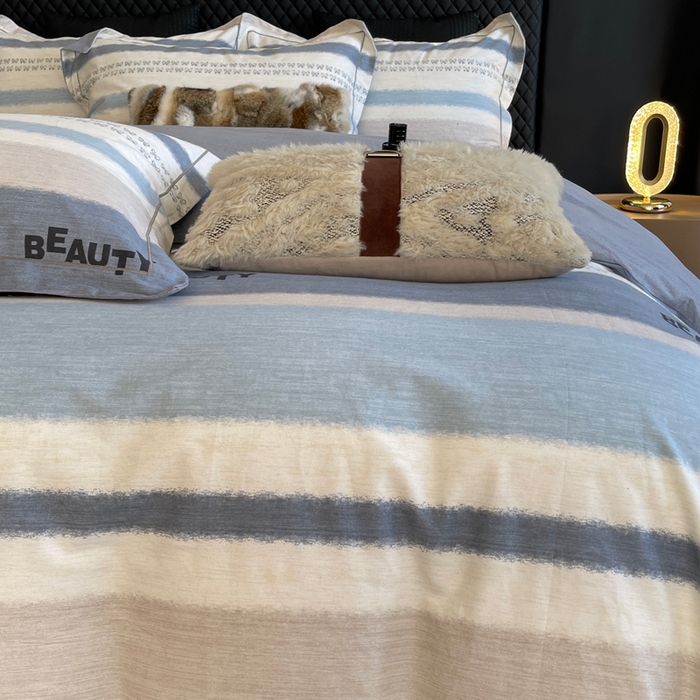 91家纺网 家纺一手货源 找家纺 莱豫家纺 2025新款全棉100%纯棉加厚磨毛四件套 信条主义蓝