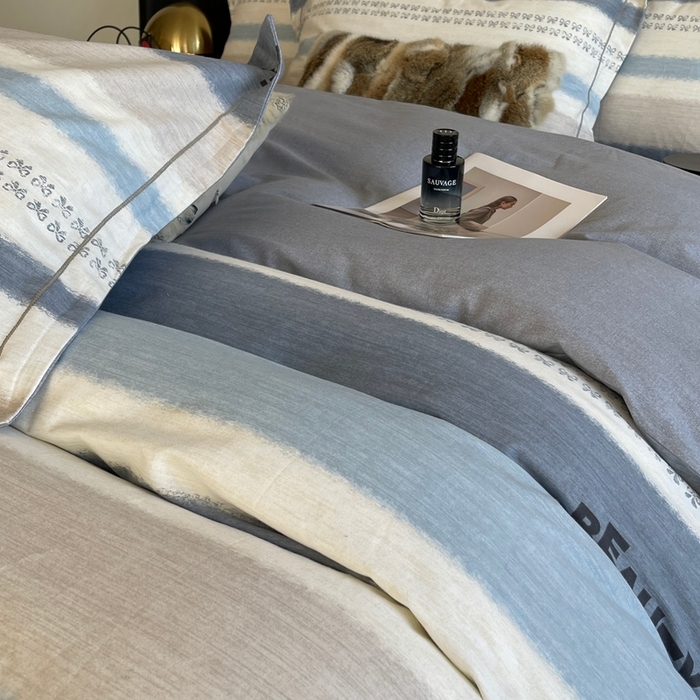 91家纺网 家纺一手货源 找家纺 莱豫家纺 2025新款全棉100%纯棉加厚磨毛四件套 信条主义蓝