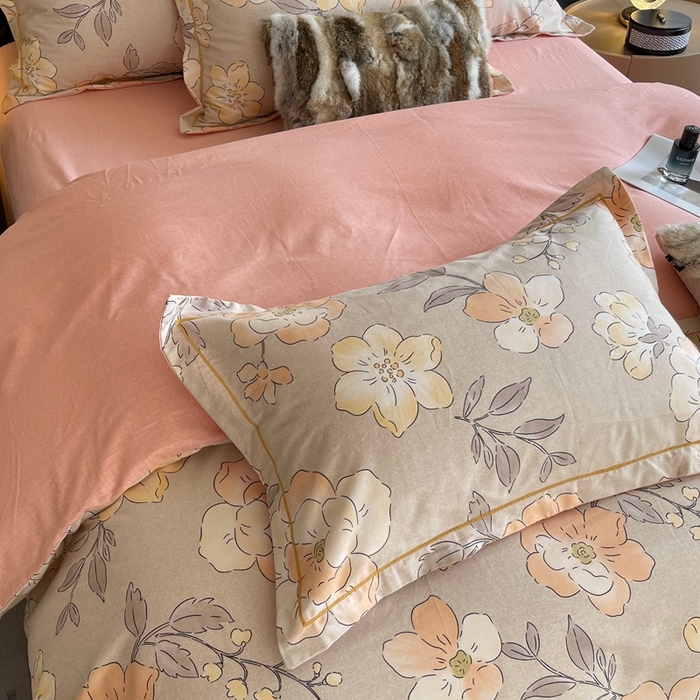 91家纺网 家纺一手货源 找家纺 莱豫家纺 2025新款全棉100%纯棉加厚磨毛四件套 珍妮花园