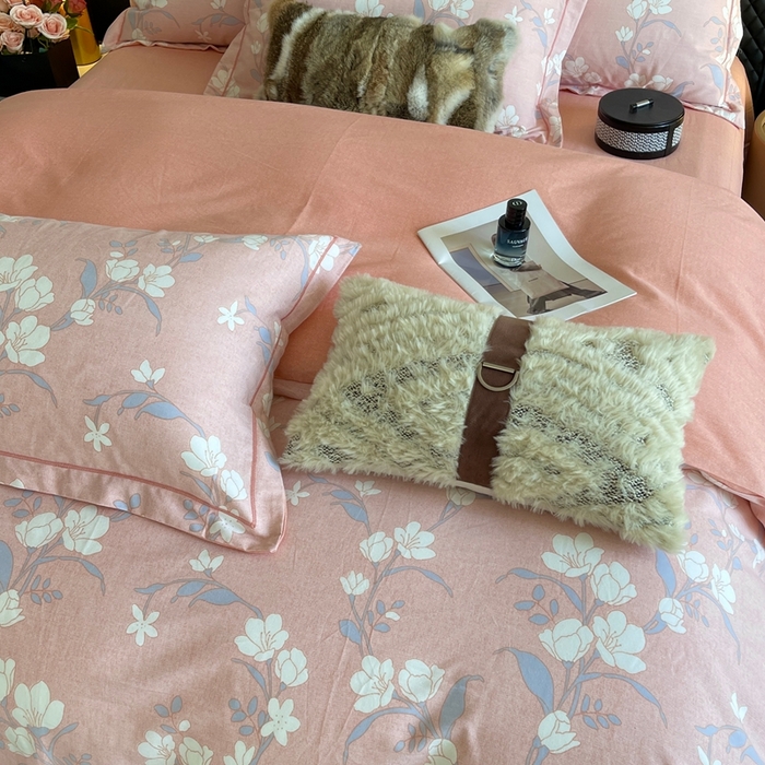 91家纺网 家纺一手货源 找家纺 莱豫家纺 2025新款全棉100%纯棉加厚磨毛四件套 瑶花枝