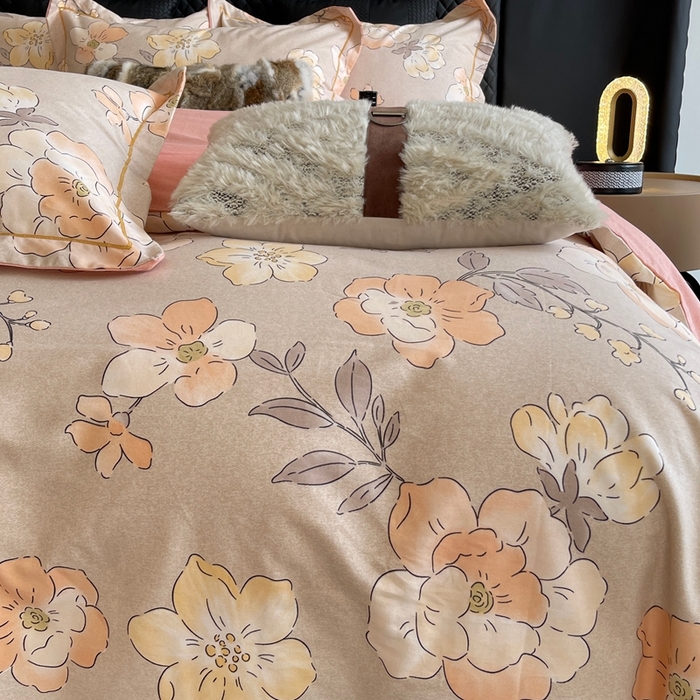 91家纺网 家纺一手货源 找家纺 莱豫家纺 2025新款全棉100%纯棉加厚磨毛四件套 珍妮花园