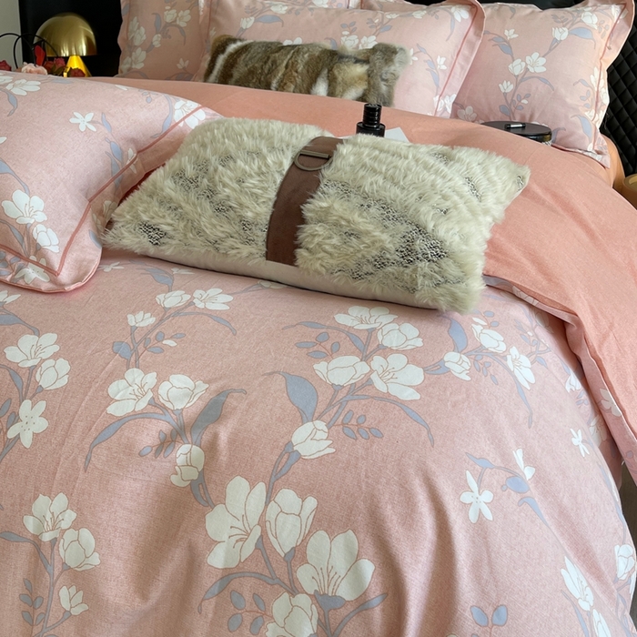 91家纺网 家纺一手货源 找家纺 莱豫家纺 2025新款全棉100%纯棉加厚磨毛四件套 瑶花枝