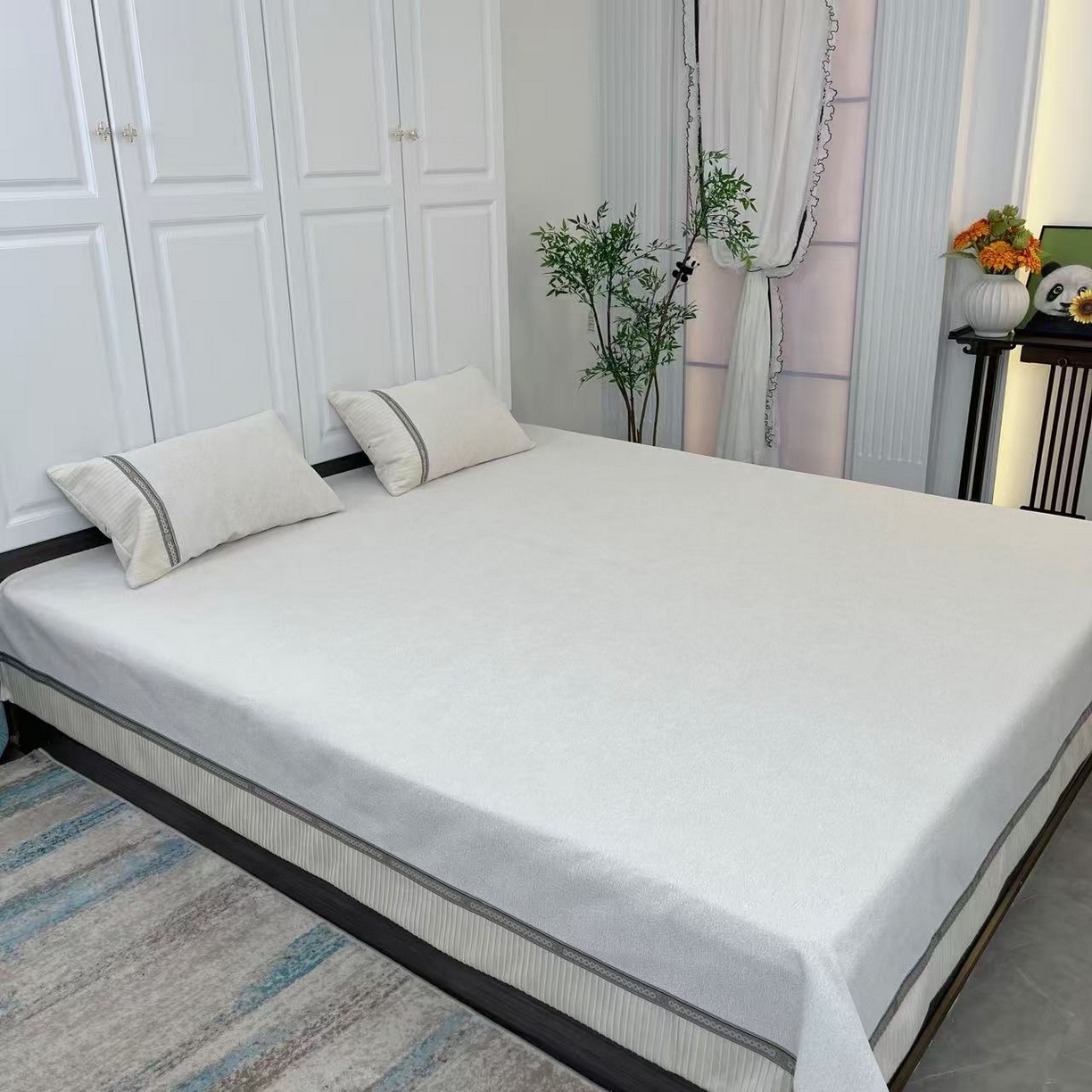 （总）暖木杨 2025新款雪尼尔柔软亲肤床用床盖四季可用可机洗防滑耐磨-奶茶