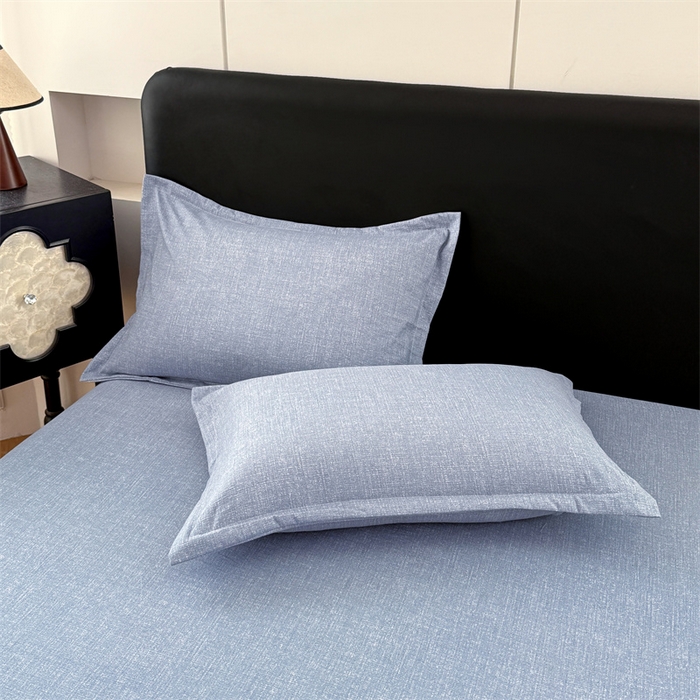 91家纺网 家纺一手货源 找家纺 梦舒羽 2025新款原麻床笠机洗家用防滑透气四季款床罩床垫床单保护套 帝都蓝